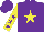 Silk - Purple, yellow star, purple stars on yellow sleeves, purple cap