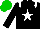 Silk - Black, white star and epaulets, green cap