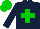 Silk - dark blue, green cross, green cap