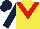 Silk - Yellow, red chevron, dark blue sleeves and cap