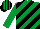 Silk - Emerald green, black diagonal stripes, emerald green sleeves, striped cap
