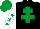 Silk - Black, emerald green cross of lorraine, white sleeves, emerald green stars, emerald green cap