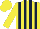 Silk - Yellow and dark blue stripes, yellow cap