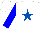 Silk - White, royal blue star, blue sleeves, white cap