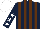 Silk - Dark blue and brown stripes, dark blue sleeves, white stars and cap