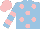 Silk - Light blue, pink spots, hooped sleeves, pink cap