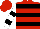 Silk - Red, black hoops, red and black bars on white sleeves