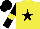 Silk - Yellow, black star, yellow band on black sleeves, black cap
