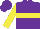 Silk - Purple, yellow hoop, yellow sleeves,  purple cap