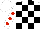 Silk - White, black checked, white sleeves, red spots on sleeves