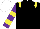Silk - Black, yellow epaulets, purple and yellow hooped sleeves, white cap
