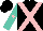 Silk - Black, pink cross belts, turquoise and pink star on sleeves, black cap