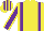 Silk - Yellow, purple braces, purple sleeves, yellow seams, yellow & purple striped cap