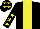 Silk - Black, yellow stripe, black sleeves, yellow stars, black cap, yellow stars