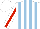 Silk - White, light blue stripes, white sleeve, red stripe, white cap