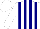Silk - White, navy blue stripes,