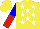 Silk - Yellow, white stars, blue and red halved sleeves