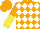 Silk - Orange, white diamonds, orange and yellow halved sleeves