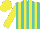 Silk - Turquoise & yellow stripes, yellow sleeves, yellow cap