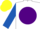Silk - WHITE, purple disc, royal blue sleeves, yellow cap