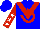 Silk - Blue, red chevron and horseshoe, white stars on red sleeves