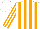 Silk - White body, orange striped, white arms, orange striped, white cap, orange striped