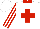 Silk - White, red cross, red stripes sleeves, red collar