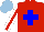 Silk - Red, blue cross, white sleeve, red stripe, light blue cap