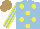 Silk - Light blue, yellow spots, stripes sleeve,, light brown cap