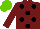 Silk - Burgundy, black spots, light green cap