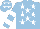 Silk - Light blue, white stars, hooped sleeves and stars on cap