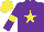Silk - purple, yellow star, yellow armbands and cap