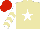 Silk - Beige, white star,beige chevrons on white sleeves,  red cap