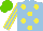 Silk - Light blue, yellow spots, stripes sleeve,, light green cap