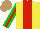 Silk - Yellow, red stripe, green sleeve, red stripe, light brown cap