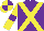 Silk - Purple, yellow cross belts, yellow sleeves , purple armlets, quartered cap