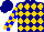 Silk - Navy, gold diamonds, blue blocks on gold sleeves