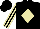 Silk - Black, tan diamond, tan stripes on sleeves, black cap