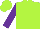 Silk - Lime green,  purple sleeves