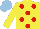 Silk - Yellow, red spots, light blue cap