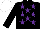 Silk - Black, purple stars, white cap