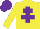 Silk - Yellow, purple cross of lorraine, purple cap