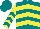 Silk - Teal, yellow chevrons, teal chevrons on yellow slvs