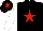 Silk - Black body, red star, white arms, black cap, red star