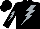 Silk - Black, silver lightning bolt, lightning bolt on black sleeves