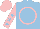 Silk - Light blue, pink circle,  pink sleeves, light blue stars, pink cap