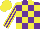 Silk - Purple,yellow checks,striped sleeves,checked cap
