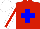 Silk - Red, blue cross, white sleeve, red stripe, white cap