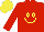 Silk - red, yellow smiley face, yellow cap