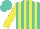 Silk - Turquoise and yellow stripes, yellow sleeves
